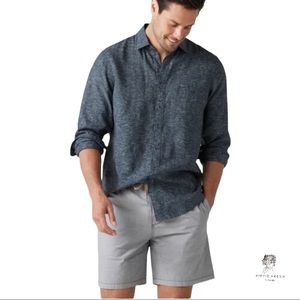 Neiman Marcus 100% Linen Dark Gray Men’s Button Down Shirt Size L